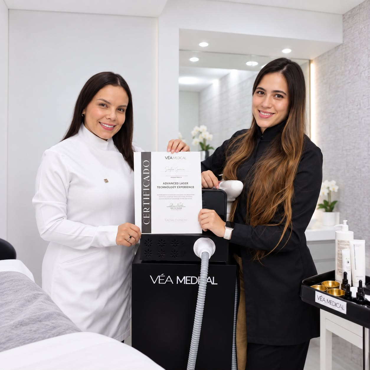 Entrega de certificado oficial VÉA Medical al finalizar la formación práctica y teórica